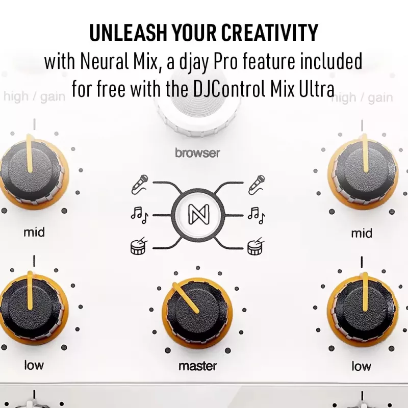 DJ-controller Hercules DJControl Mix Ultra – wit, mobiele Bluetooth-controller