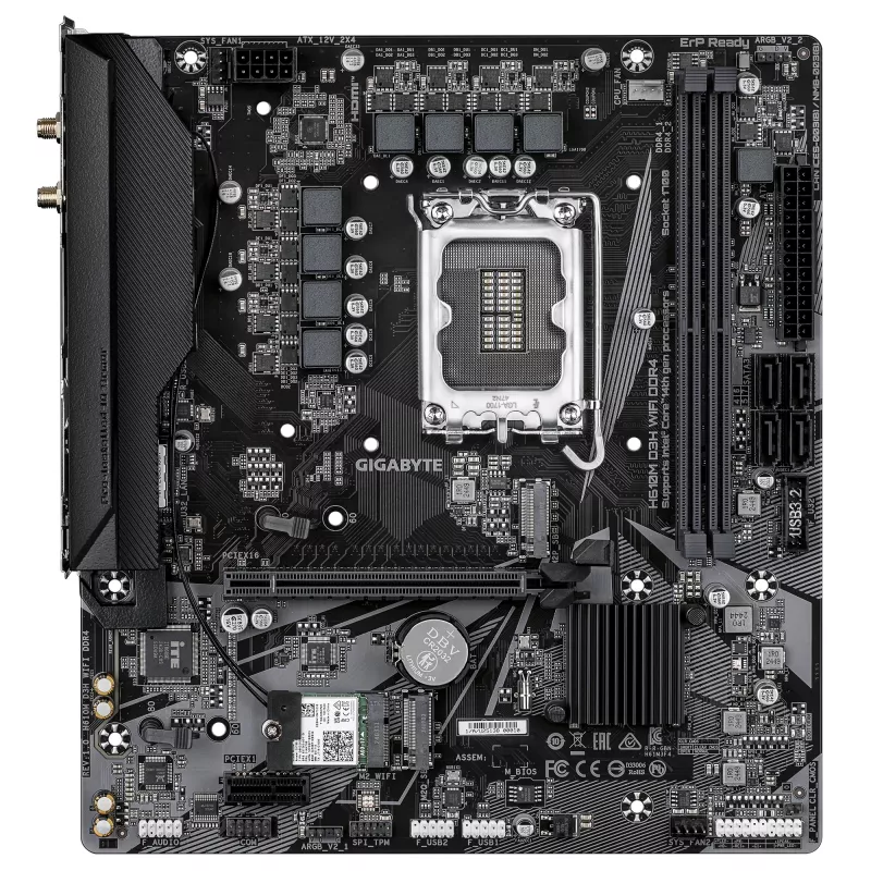Moederbord GIGABYTE H610M D3H WIFI, H610, LGA 1700, Micro ATX