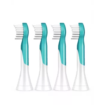 Sonicare For Kids opzetborstels Philips HX6034/90 — 4 stuks, blauw/wit, vervangen elke 3 maanden