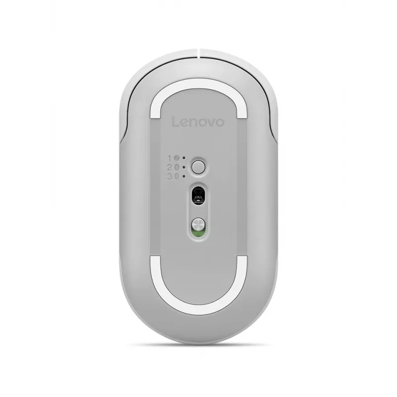 Lenovo 700 draadloze stille muis multi-device, ambidextrisch, optisch, 4000 DPI, RF + Bluetooth, 8 knoppen, wit