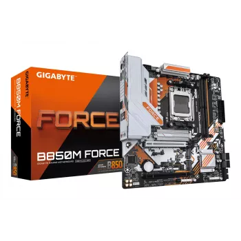 GIGABYTE B850M FORCE moederbord - AMD Ryzen 9000 Series CPU's, 8+2+2 fasen digitale VRM, tot 9600MHz DDR5 (OC), 1xPCIe 5.0 + 2xPCIe 4.0 M.2, 2.5 GbE LAN, USB 3.2 Gen 2