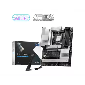 Moederbord MSI PRO Z890-A WIFI Intel Z890 LGA 1851 ATX DDR5, 4 DIMM, 256 GB, Wi‑Fi 7, 5 Gb Ethernet