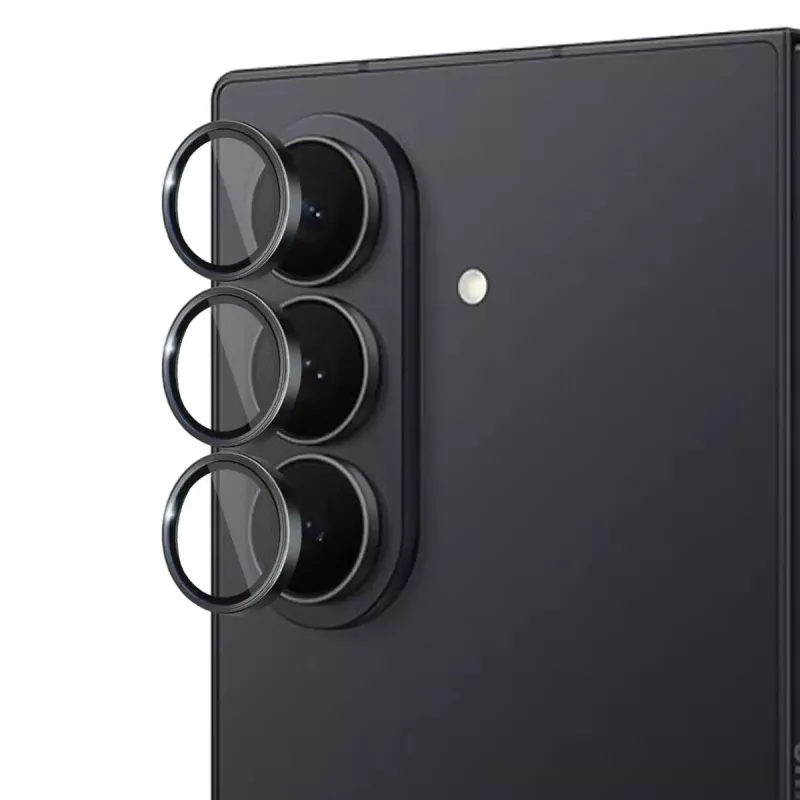 Camerlens beschermglas 3MK voor Samsung Galaxy Z Fold 7 — gehard glas, zwart