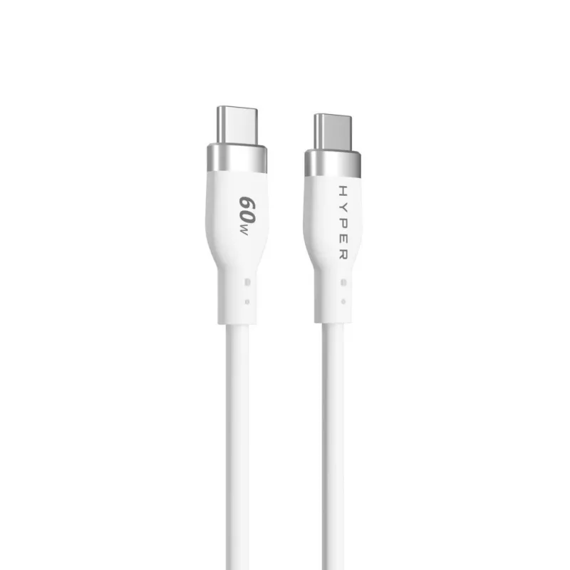 TARGUS Siliconen USB-C naar USB-C 60W oplaadkabel 1,5m - wit