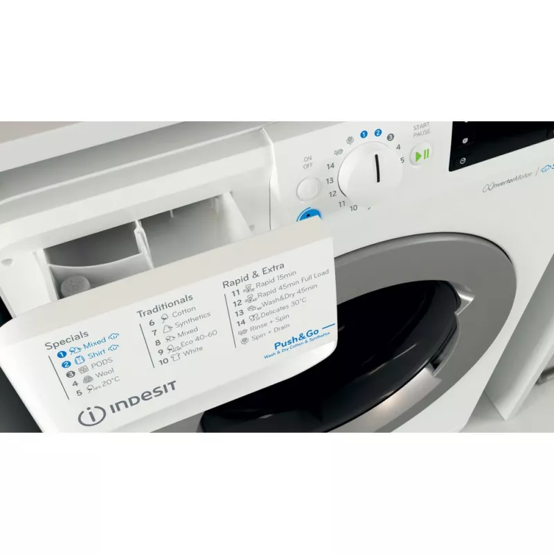 Indesit BDE 76435 WSV EE was-droogcombinatie frontlader vrijstaand wit
