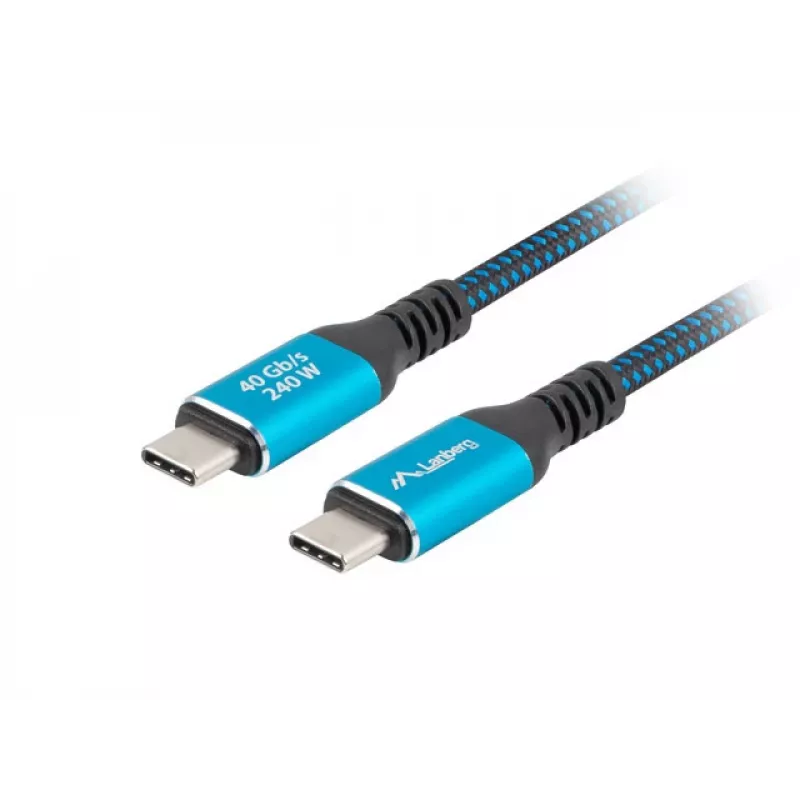 Lanberg CA-CMCM-44CU-0005-BK USB-C M/M USB4-kabel 0,5 m, 240 W, 8K 60 Hz