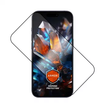 Displayschermfolie FIXED voor Apple iPhone 17 Pro — gehard glas, zwart, Armor-design, antistof applicator, AR-laag