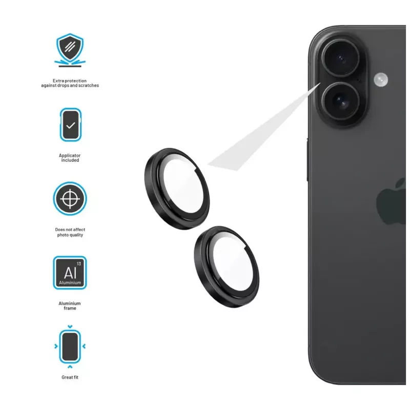FIXED camera glas voor Apple iPhone 17 — glas zwart