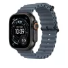 APPLE 49mm Anchor blue Ocean Band – zwart titanium afwerking
