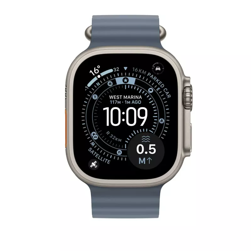Band Apple Natural Titanium Finish MGCC4ZM/A blauw fluorelastomeer 49 mm