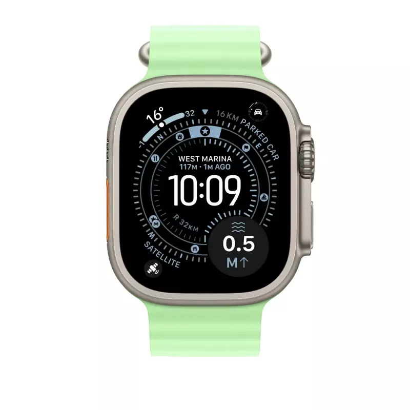 Band Apple Natural Titanium Finish MGCF4ZM/A groen fluorelastomeer 49mm