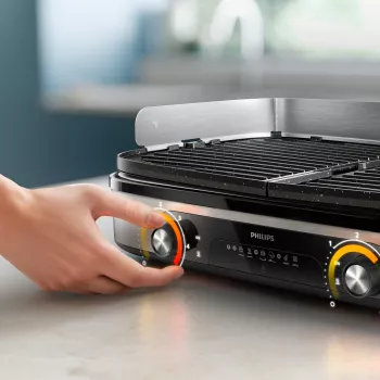 Elektrische grillplaat Philips HD6222/90 2400 W zwart roestvrij staal
