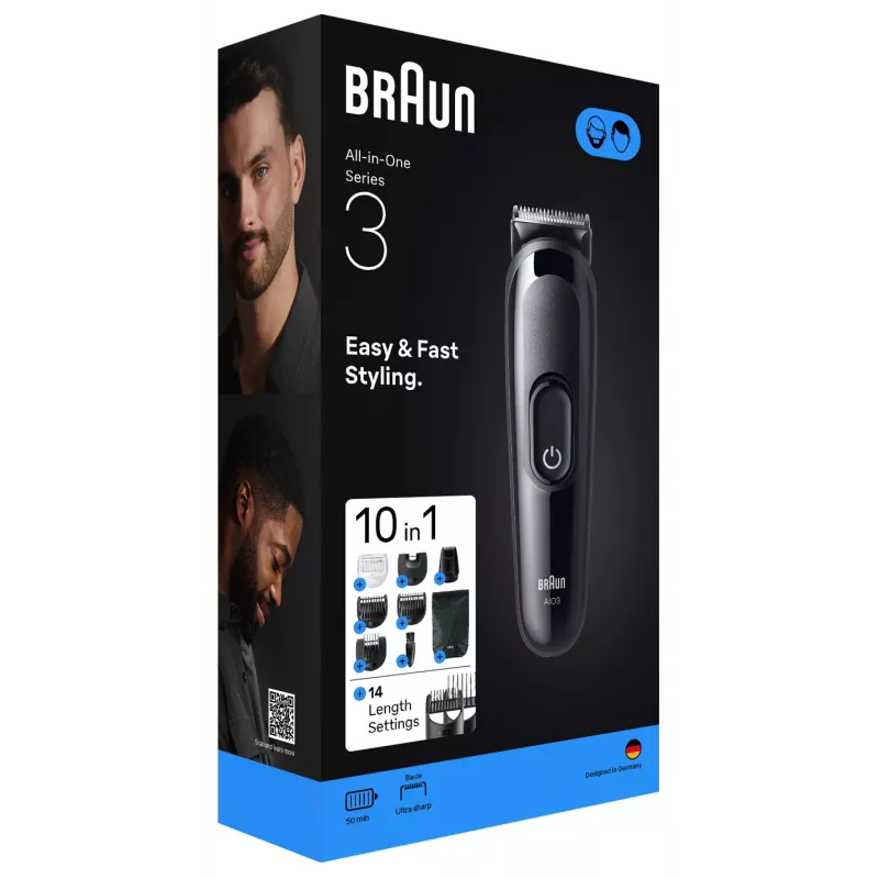 Braun AIO3560 haartrimmer/trimmer zwart 14 nikkel-metaalhydride (NiMH)