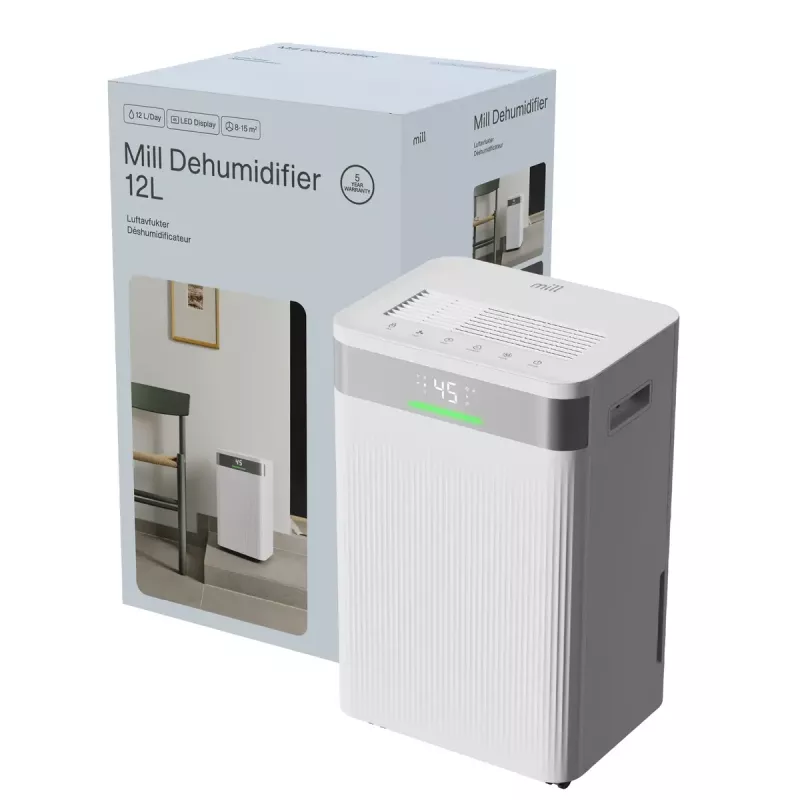 Luchtontvochtiger Mill MDH12 200W voor ruimtes tot 15 m²