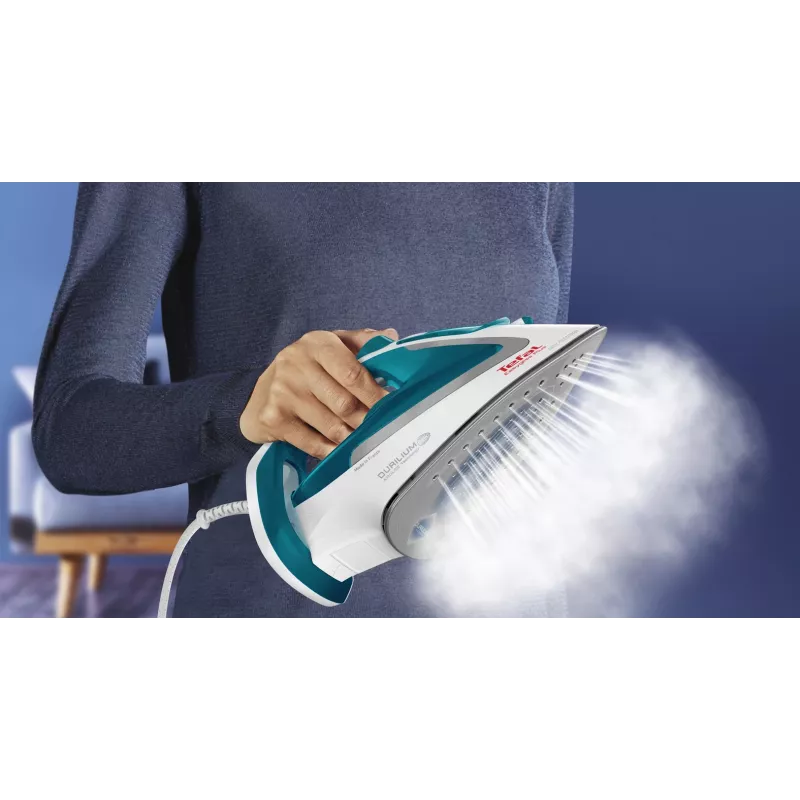 Tefal EasyGliss Plus FV5718 strijkijzer stoomstrijkijzer Durilium-strijkzool 2400 W turquoise, wit