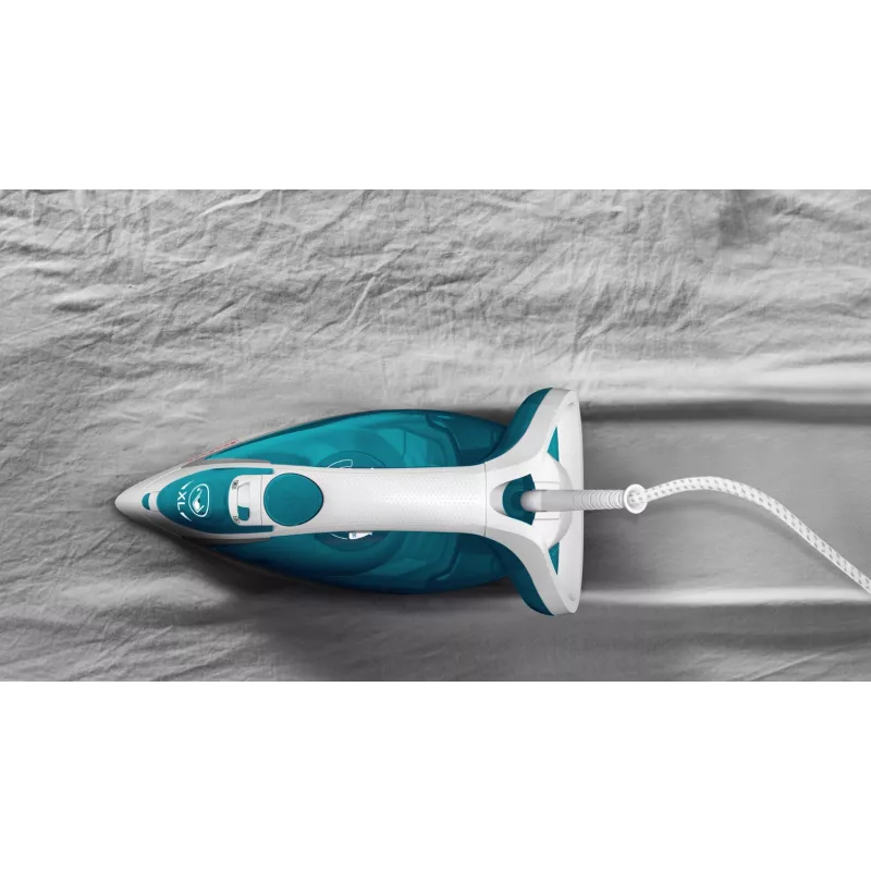 Tefal EasyGliss Plus FV5718 strijkijzer stoomstrijkijzer Durilium-strijkzool 2400 W turquoise, wit
