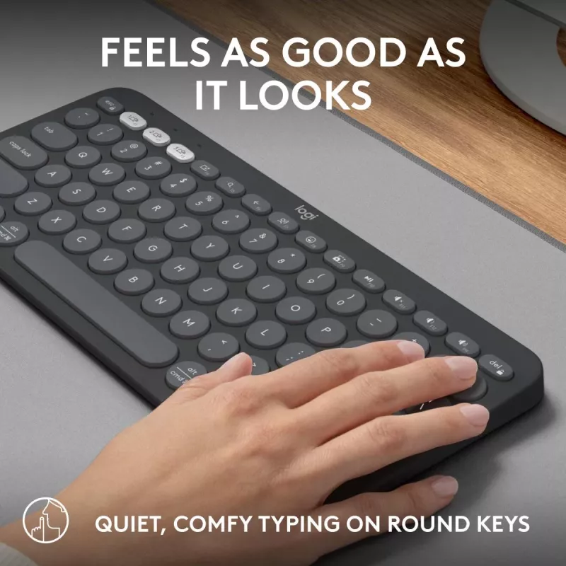 Logitech Pebble Keys 2 K380s toetsenbord universeel RF draadloos + Bluetooth QWERTY US International grafiet