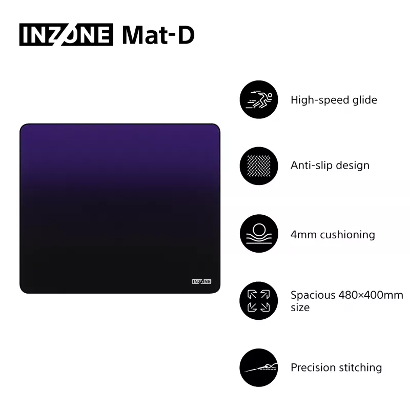 Sony INZONE Mat-D gaming-muispad zwart