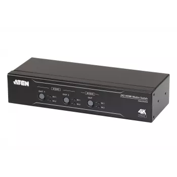 ATEN 2 x 2 True 4K HDMI Matrix Switch met audio-de-embedder