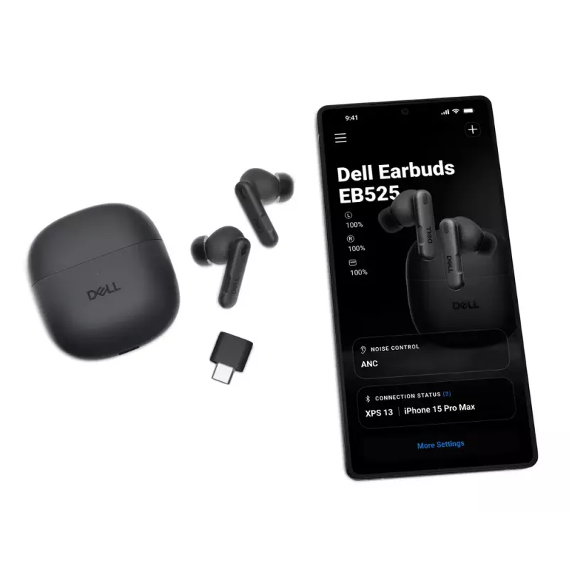 DELL EB525 Headset True Wireless Stereo (TWS) In-ear Calls/Music Bluetooth zwart
