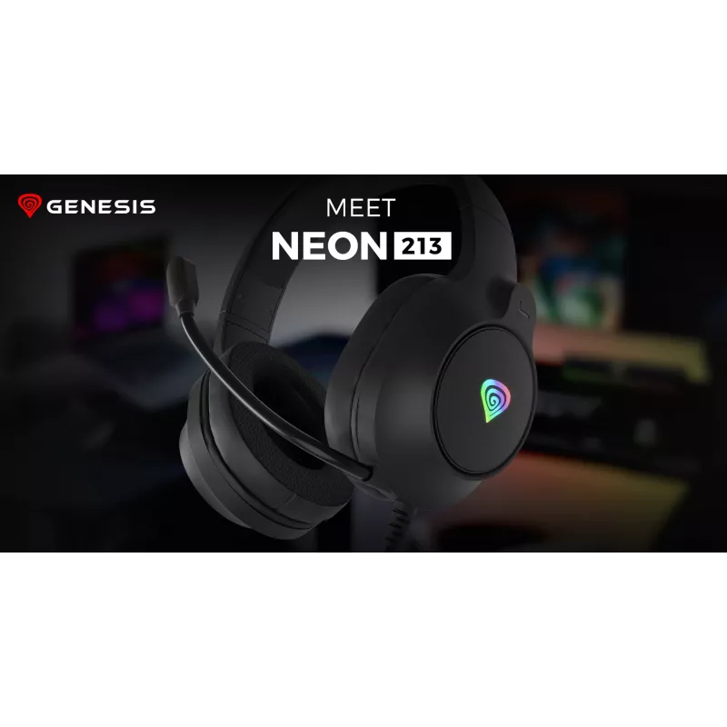 GENESIS NEON 213, bedraad, gesprekken / muziek, 20 – 20000 Hz, 302 g, headset, zwart