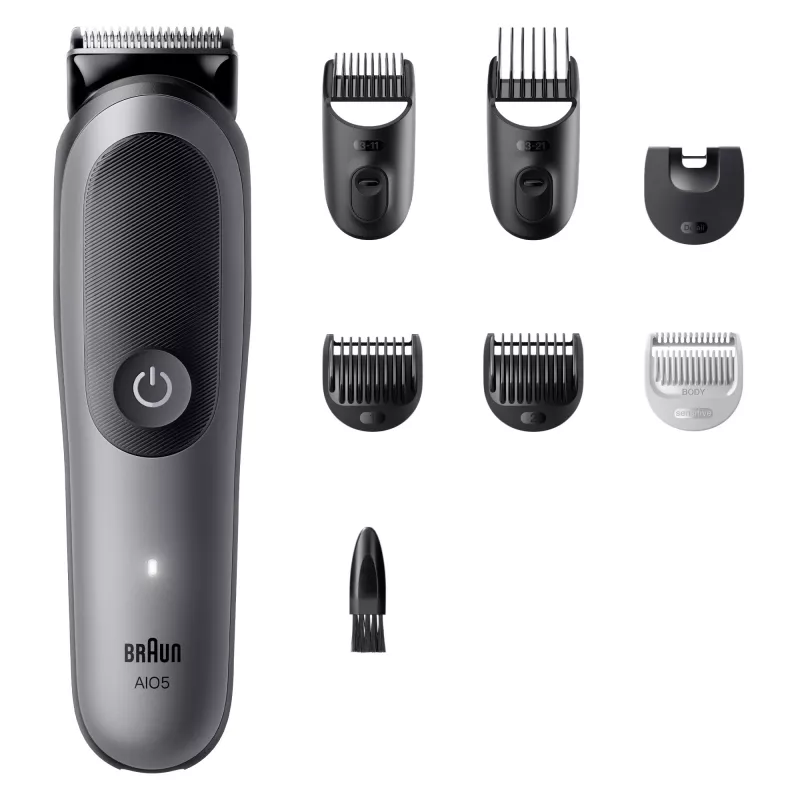 Braun Series 5 AIO5520 All-in-One 7-in-1 verzorgingsset, draadloos, 14 lengtestanden, zwart