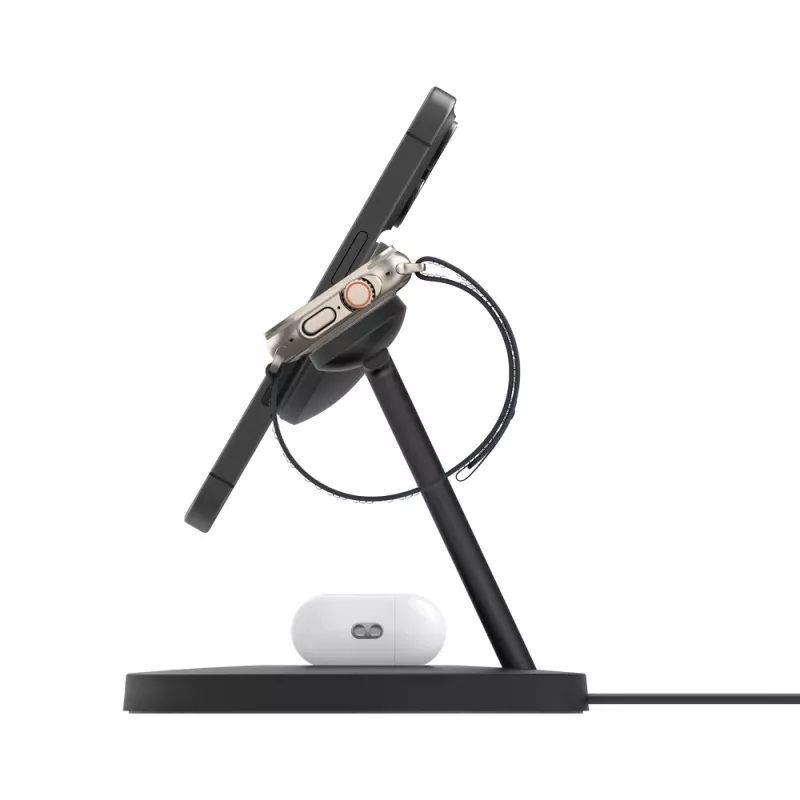 BELKIN draadloze oplaadstandaard - Boost Charge Pro - 3-in-1 met Qi2 15W - zwart
