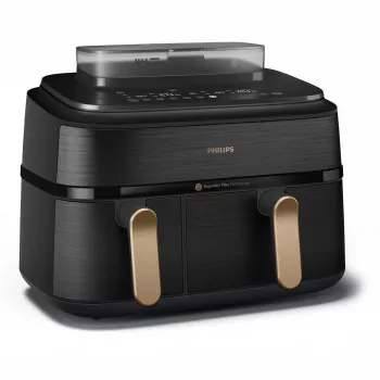Philips 5000 Serie NA552/00 friteuse dubbel 9 l tafelmodel 2750 W heteluchtfriteuse zwart, goud