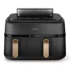 Philips 5000 Serie NA552/00 friteuse dubbel 9 l tafelmodel 2750 W heteluchtfriteuse zwart, goud