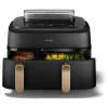 Philips 5000 Serie NA552/00 friteuse dubbel 9 l tafelmodel 2750 W heteluchtfriteuse zwart, goud