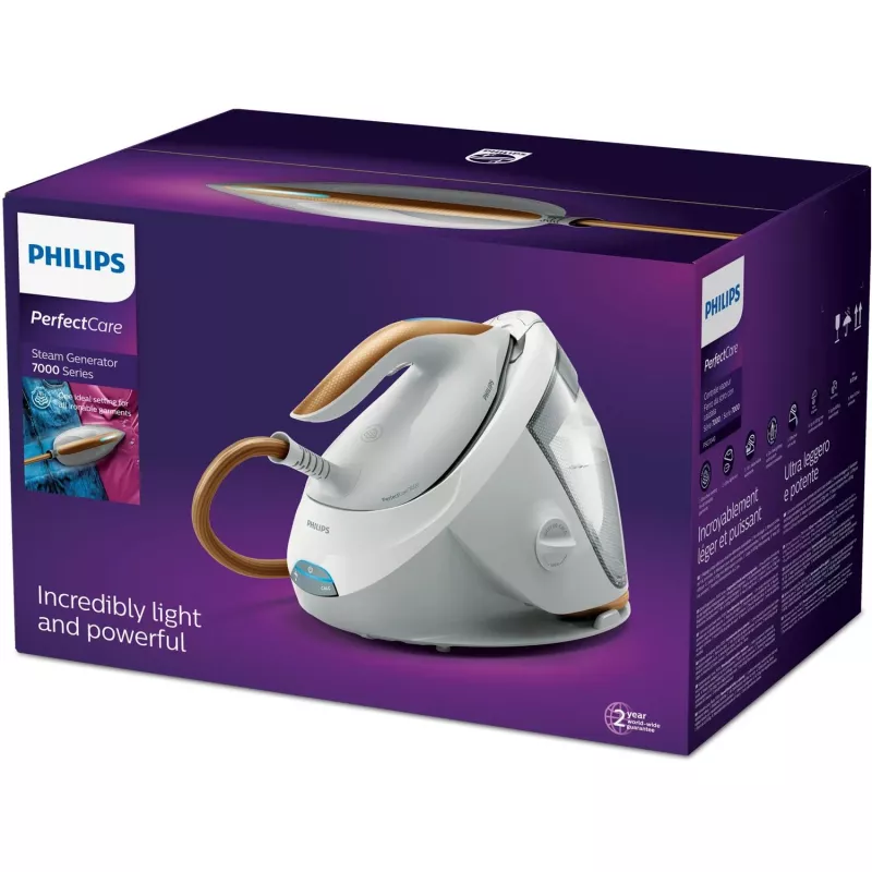 Philips 7000-serie PSG7040/10 stoomstrijkijzer 2100 W 1,8 L SteamGlide Elite-strijkzool goud, wit