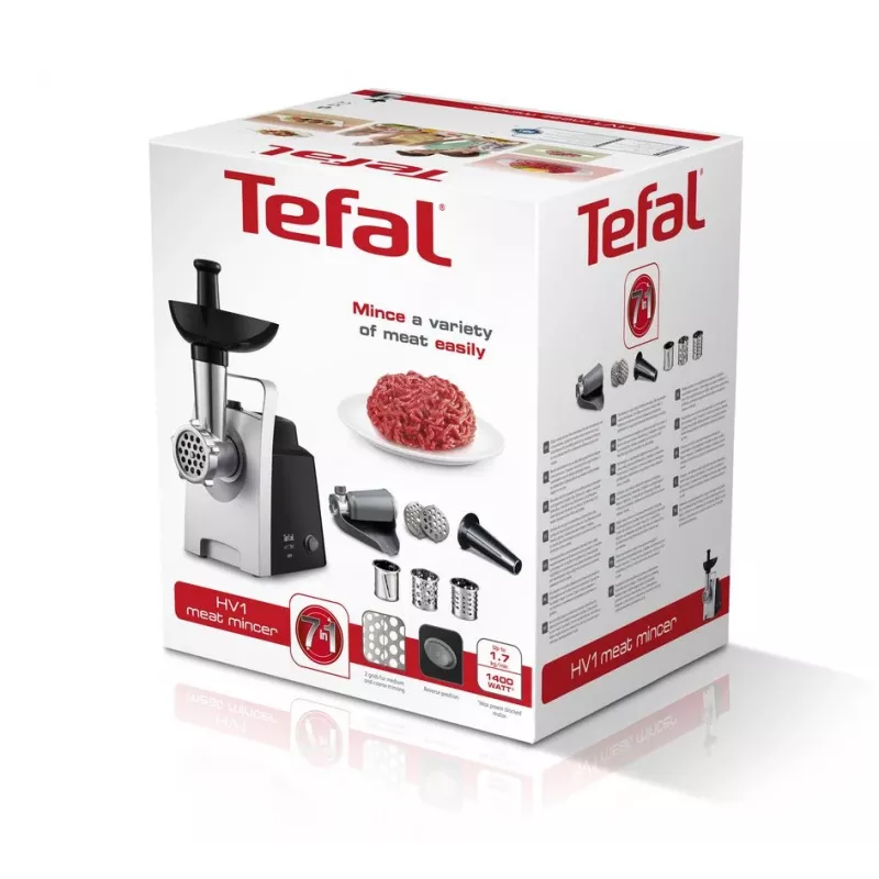 Tefal HV1 NE1098 vleesmolen 1400 W 1,7 kg/min zwart, zilver