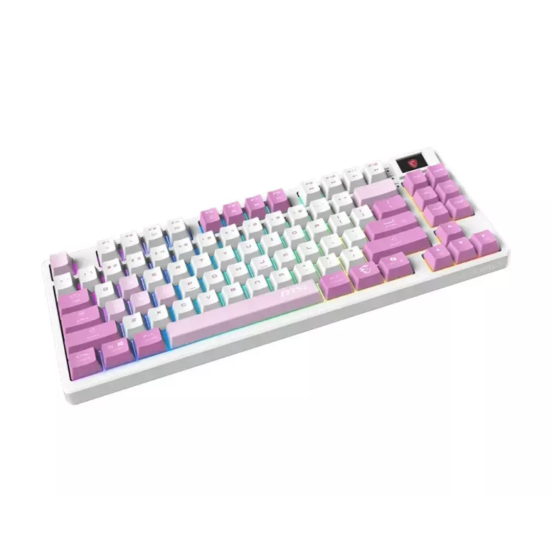 MSI FORGE GK600 TKL WIRELESS VIOLET toetsenbord gaming USB + Bluetooth QWERTY UK English roze, violet, wit