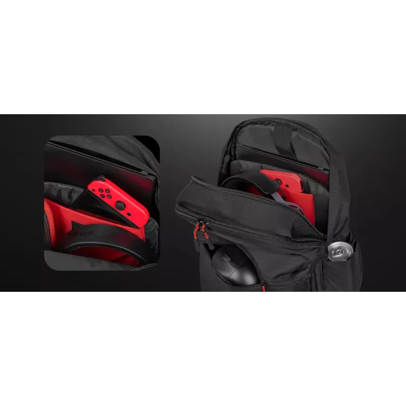 Gaming-rugzak Genesis GENESIS Palladium 200 — zwart, polyester, 140×280×400 mm