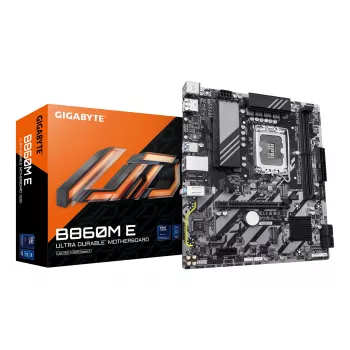 Micro-ATX-moederbord GIGABYTE B860M E — LGA 1851 voor Intel Core Ultra, DDR5 tot 8800 MHz (O.C.), 2×PCIe 4.0 M.2, 1GbE