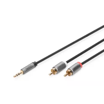 Audio-adapterkabel Digitus DB-510330-010-S 3,5 mm naar RCA 1 m zwart
