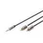 Audio-adapterkabel Digitus DB-510330-010-S 3,5 mm naar RCA 1 m zwart
