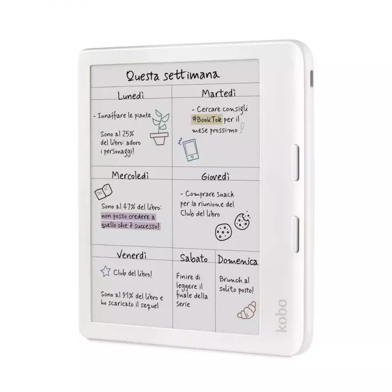 E-bookreader Kobo Libra Colour 7 inch E Ink Kaleido, 32 GB, Wi-Fi, Bluetooth, waterdicht, wit