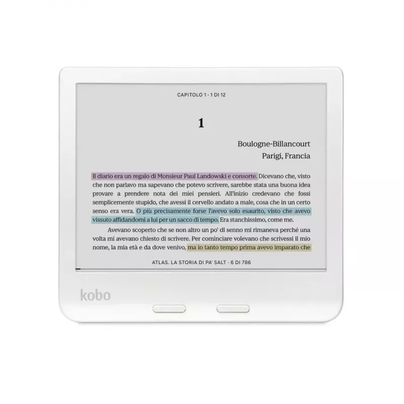 E-bookreader Kobo Libra Colour 7 inch E Ink Kaleido, 32 GB, Wi-Fi, Bluetooth, waterdicht, wit