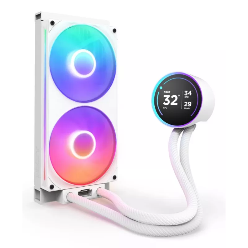All-in-one-vloeistofkoeler NZXT Kraken Elite 280 RGB 14 cm wit