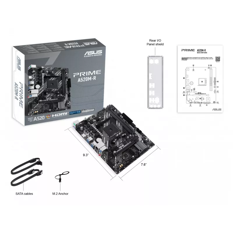Moederbord ASUS PRIME A520M-R, AMD A520, socket AM4, micro ATX