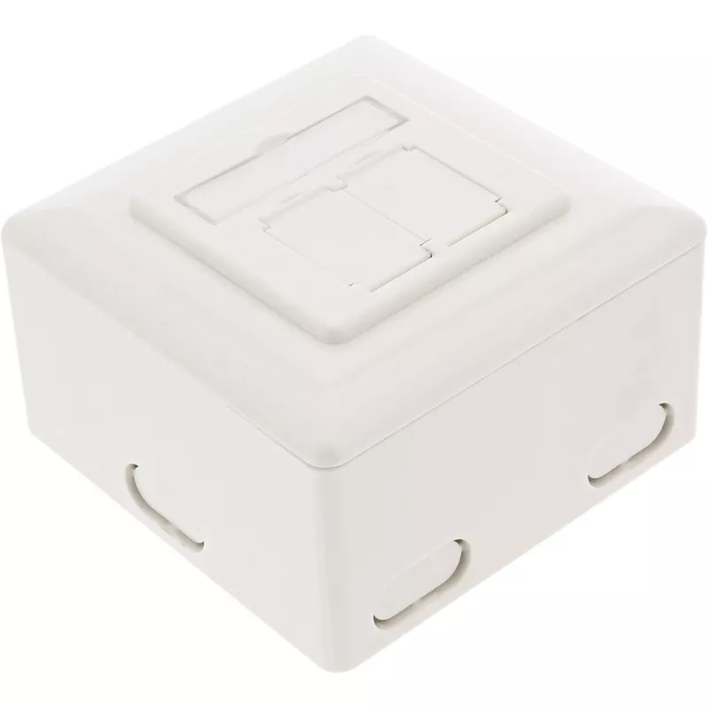 Wandcontactdoos InLine Cat.6 2x RJ45 horizontaal — opbouw- of inbouwmontage