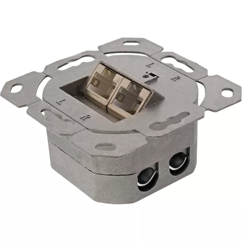 Wandcontactdoos InLine Cat.6 2x RJ45 horizontaal — opbouw- of inbouwmontage