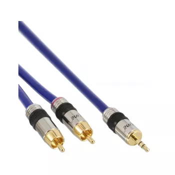 InLine audiokabel Premium 2x cinch-stekker / 3,5 mm jack verguld 2 m