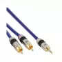 InLine audiokabel Premium 2x cinch-stekker / 3,5 mm jack verguld 2 m