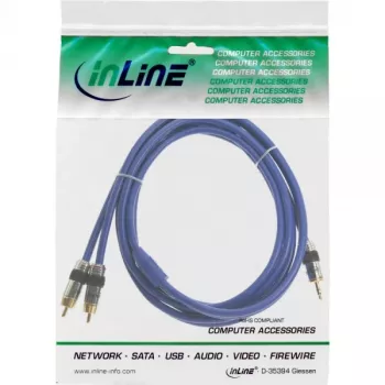 InLine audiokabel Premium 2x cinch-stekker / 3,5 mm jack verguld 2 m