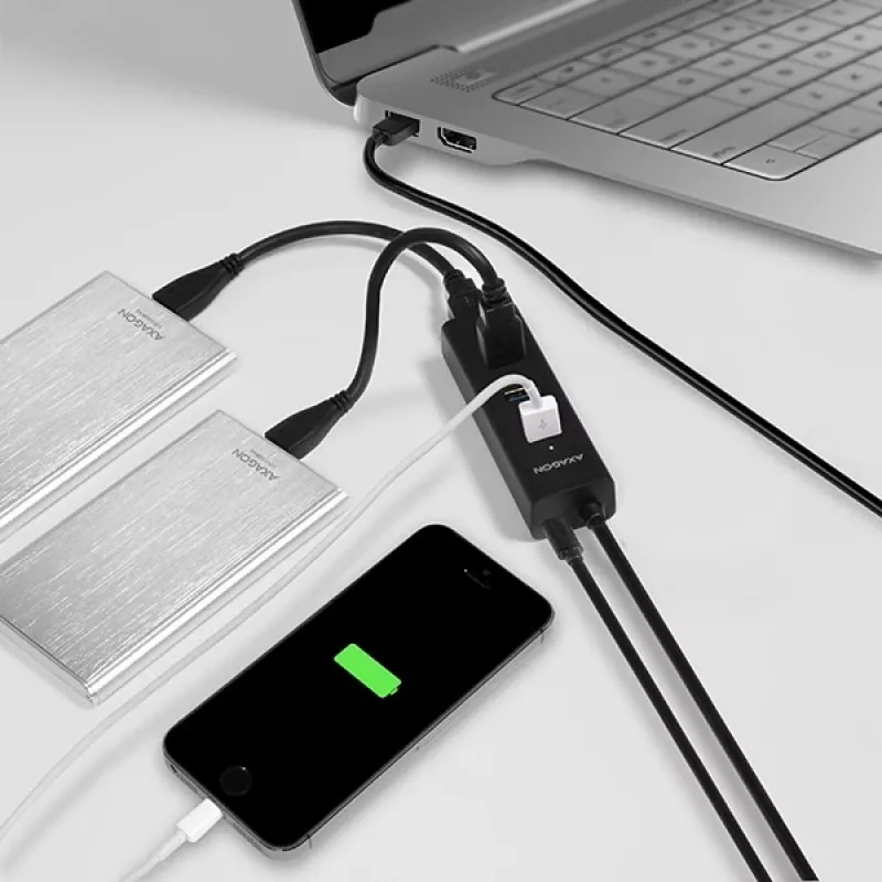 Axagon HUE-S2BP 4x USB 3.0 LAADHUB met 1,2 m kabel incl. voeding