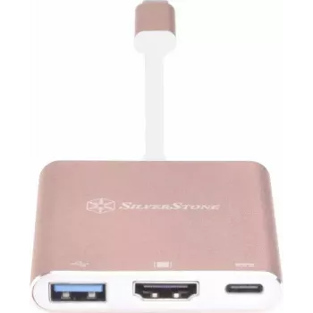 USB-C naar HDMI video-adapter SILVERSTONE EP08 (USB-C 3.1, HDMI) roze