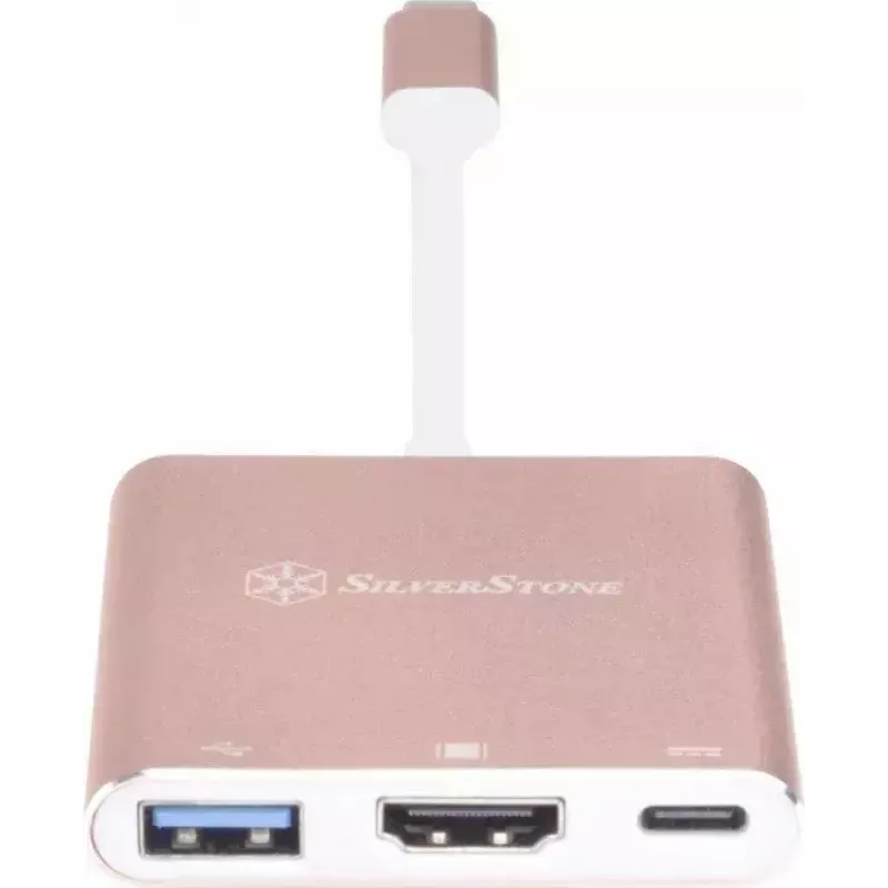 USB-C naar HDMI video-adapter SILVERSTONE EP08 (USB-C 3.1, HDMI) roze