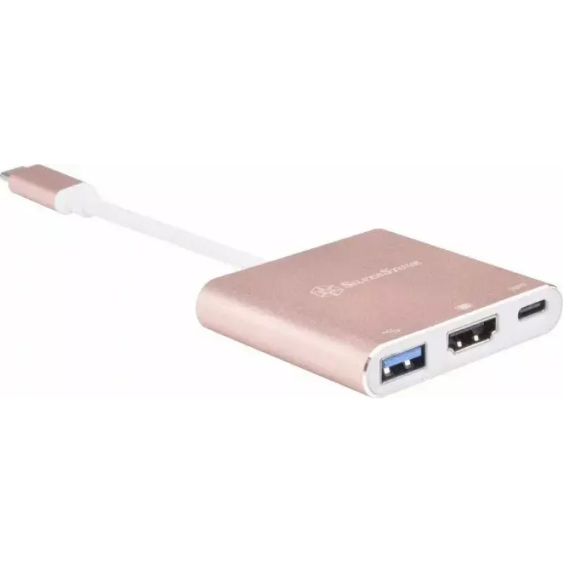 USB-C naar HDMI video-adapter SILVERSTONE EP08 (USB-C 3.1, HDMI) roze